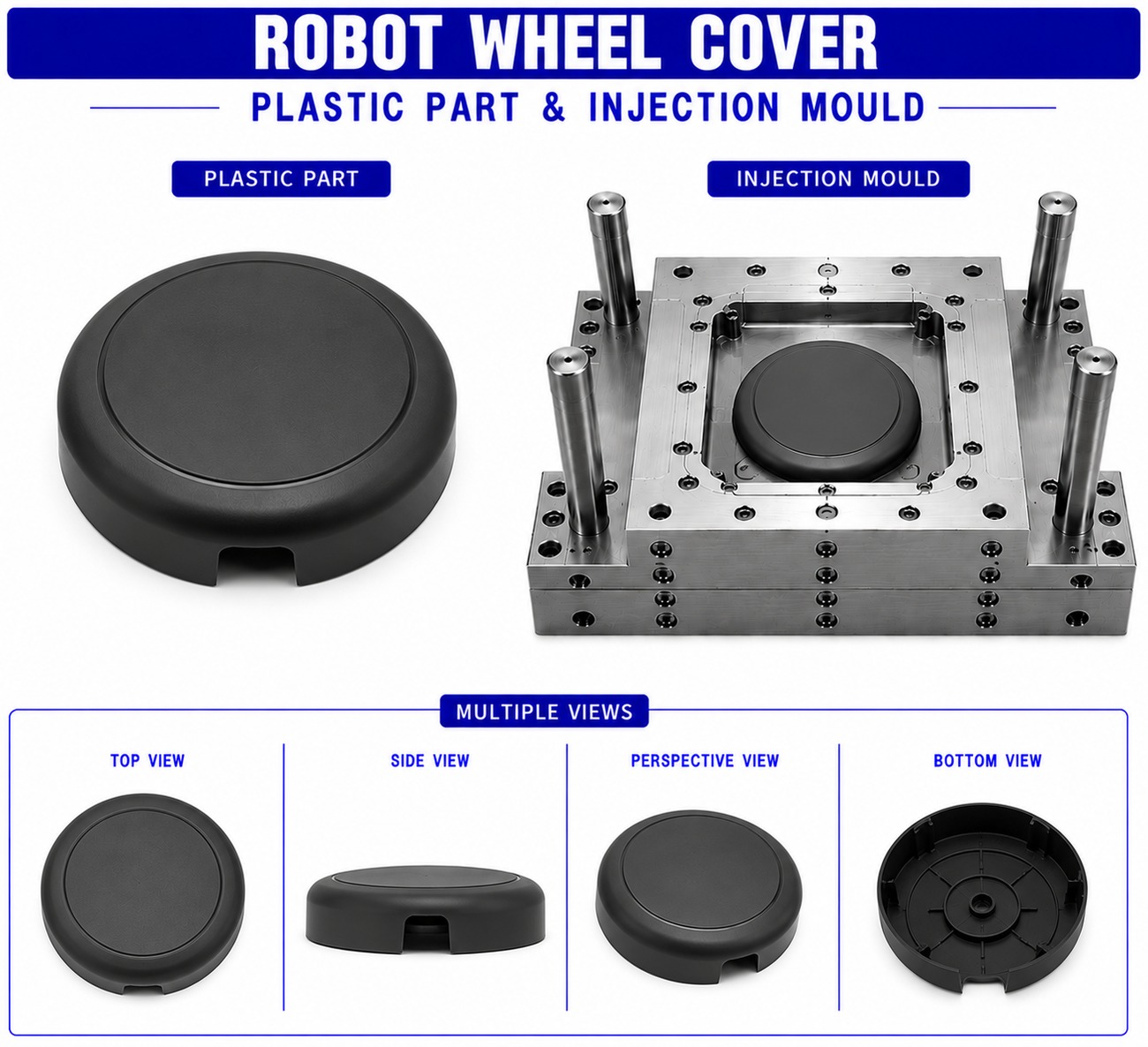 Robot Plastic Wheel Cover Mould and Moulding Services